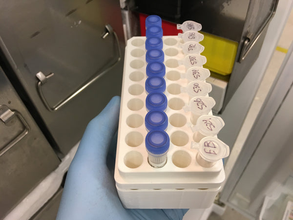 Storage box for 1.5 mL tubes, two boxes fit one standard freezer hotel