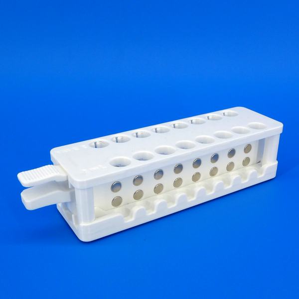 Magnetic rack for 1.5 and 2 mL centrifuge tubes, with removable magnets