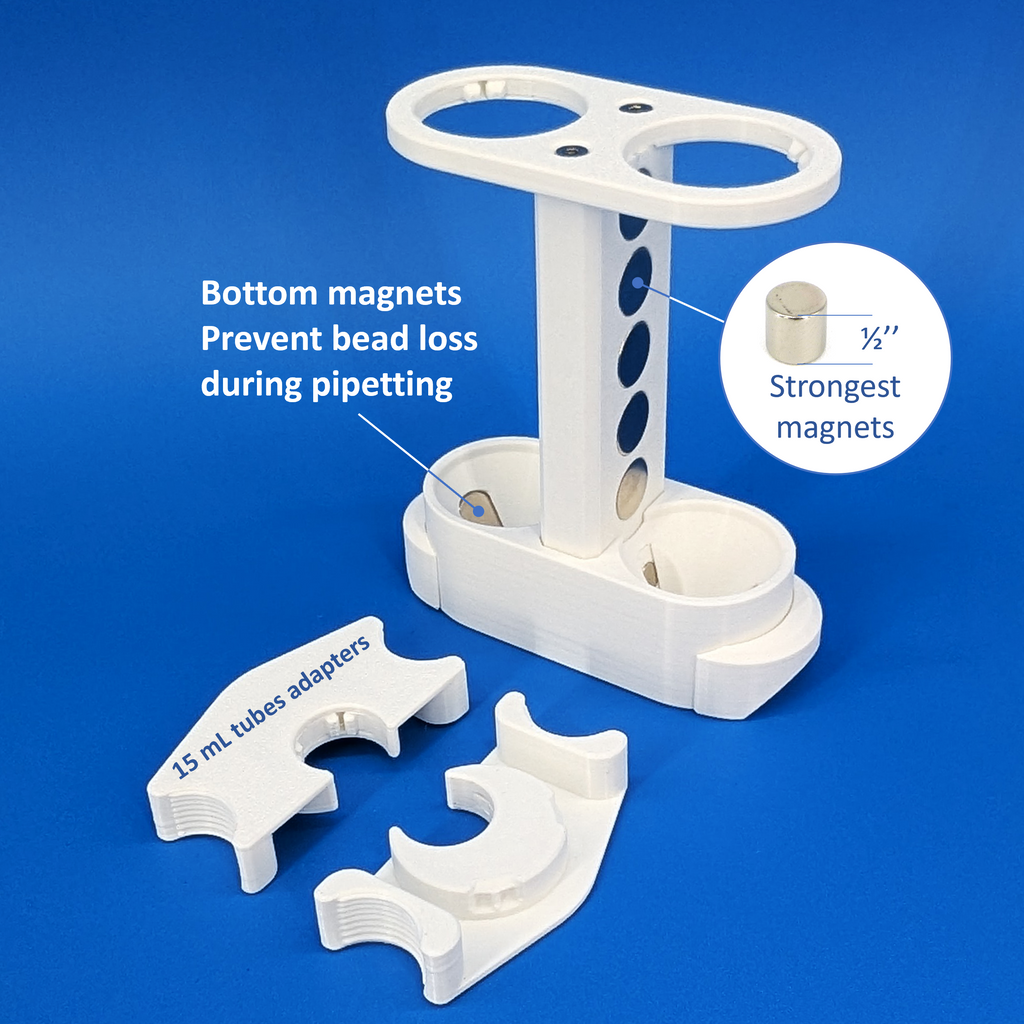 Magnetic rack for DNA, RNA and other molecule purification, for 50, 15 ...