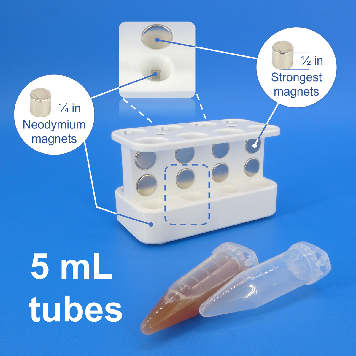 Magnetic Rack For 5 Ml Tubes For Dna Rna And Other Biomolecules Purif Sergi Lab Supplies 