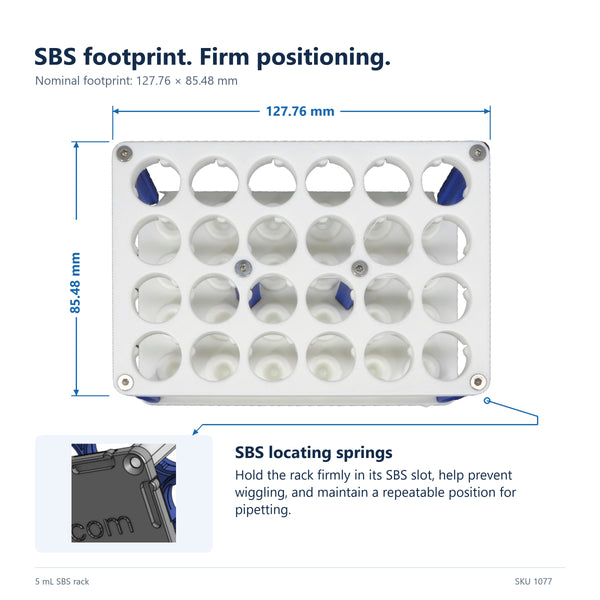 Rack for 5 mL Conical Centrifuge Tubes, SBS Footprint