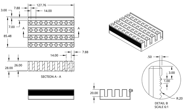Cold block for 0.5-0.7 mL tubes, SBS footprint, 36 positions (9×4)
