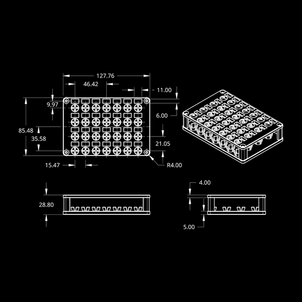 SBS Rack for 2 mL Tubes — 42 positions, robot-ready