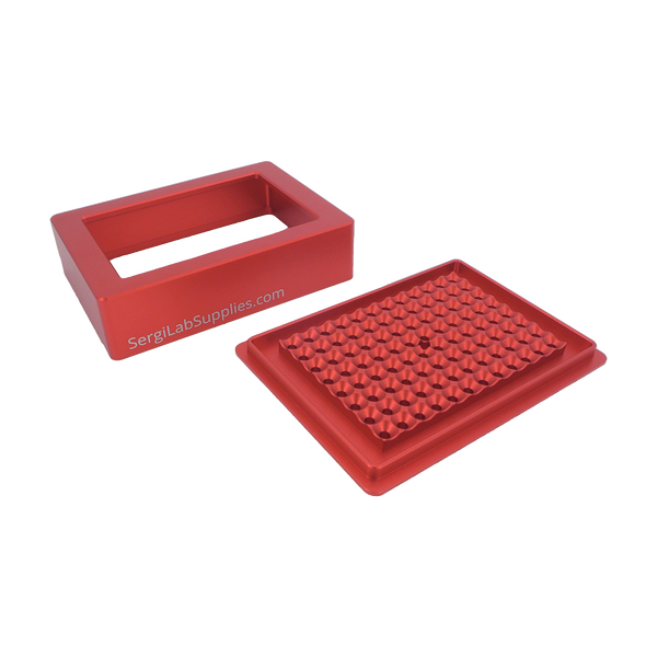 Cold block for 0.8 mL shallow deep well 96-well plates
