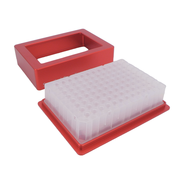 Cold block for 0.8 mL shallow deep well 96-well plates