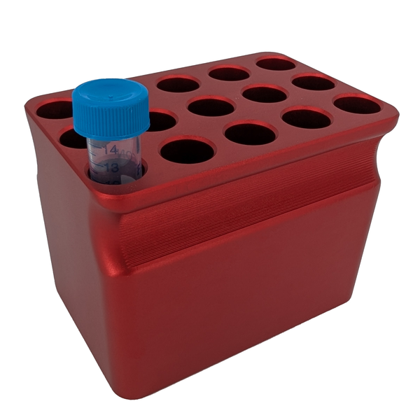 Cold block for 15 mL tubes, SBS footprint, 15 positions (5×3)