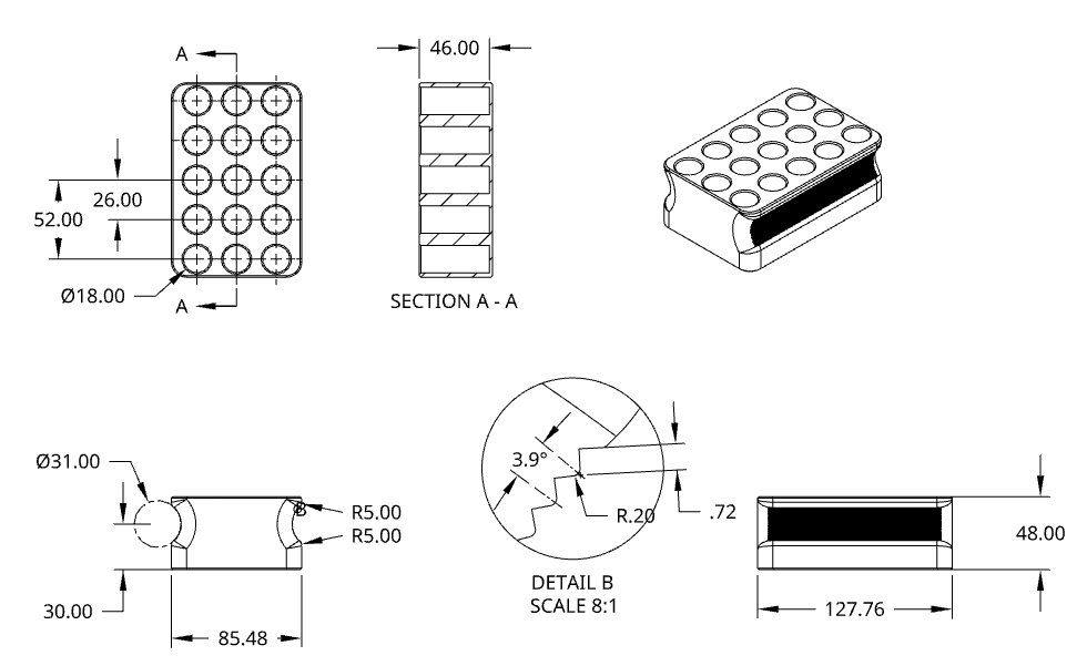 Cold Block Rack Cold block for 5 mL tubes, SBS footprint, 15 positions (5×3) – Sergi ...