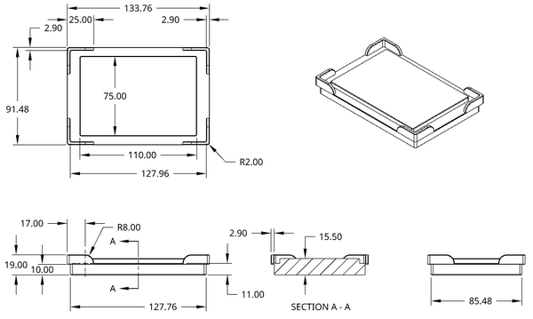 Cold block for flat-bottom multiwell plates, SBS footprint