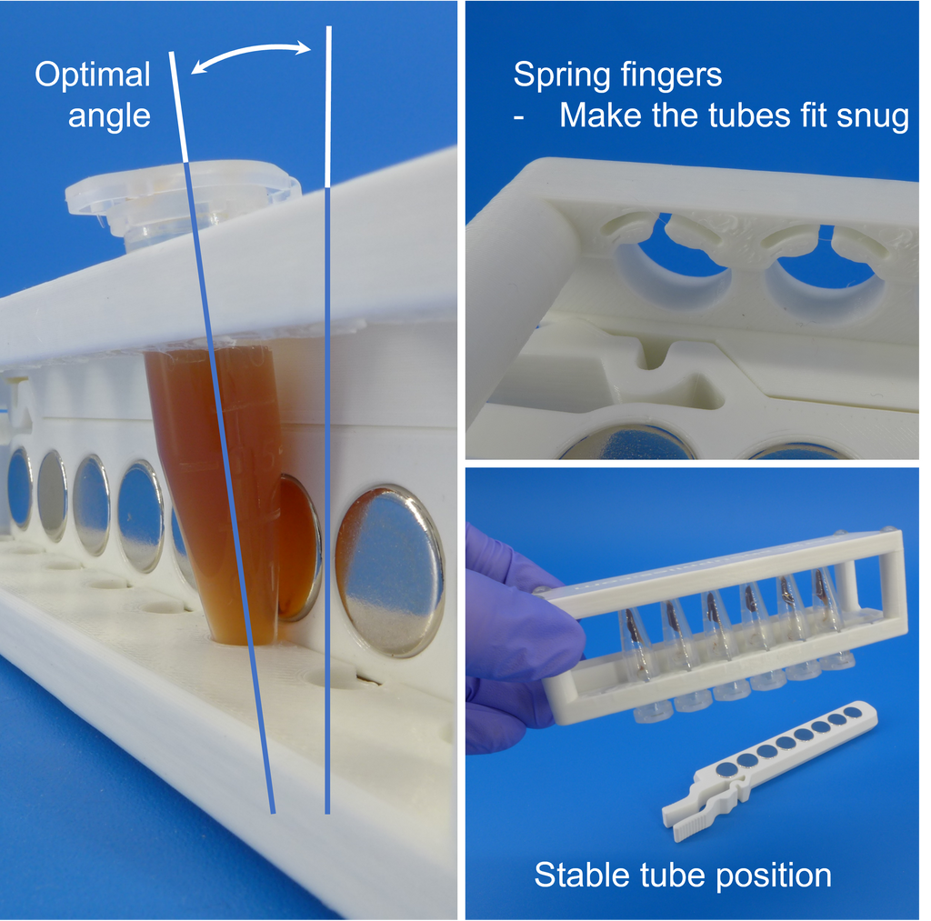 Magnetic rack for DNA, RNA purification; for 1.5 mL centrifuge tubes ...