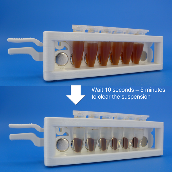 Magnetic rack for DNA, RNA purification; for 1.5 mL centrifuge tubes, with removable magnets