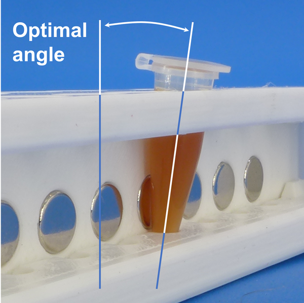 Magnetic rack for DNA, RNA purification; for 100-250 microliter PCR tubes, fits 16 tubes, with removable magnets