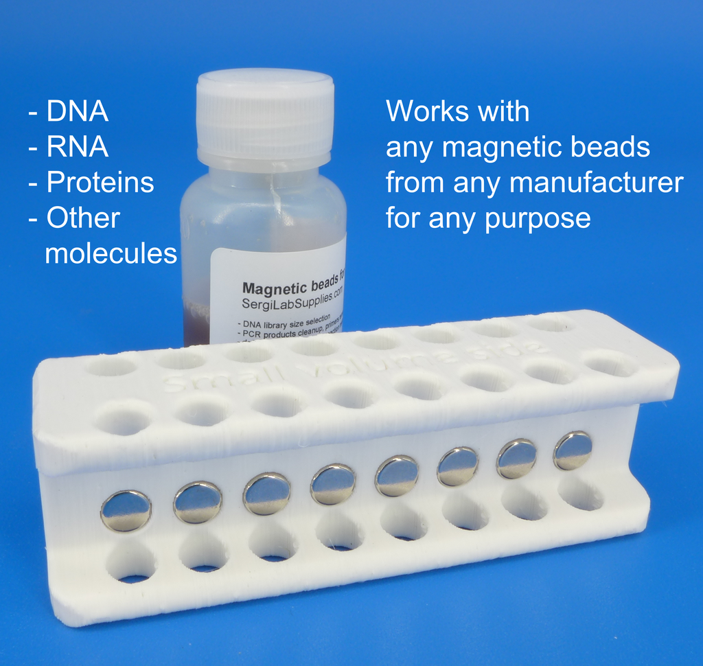 Magnetic rack for PCR tubes (100-300 uL) for DNA, RNA and other molecu ...